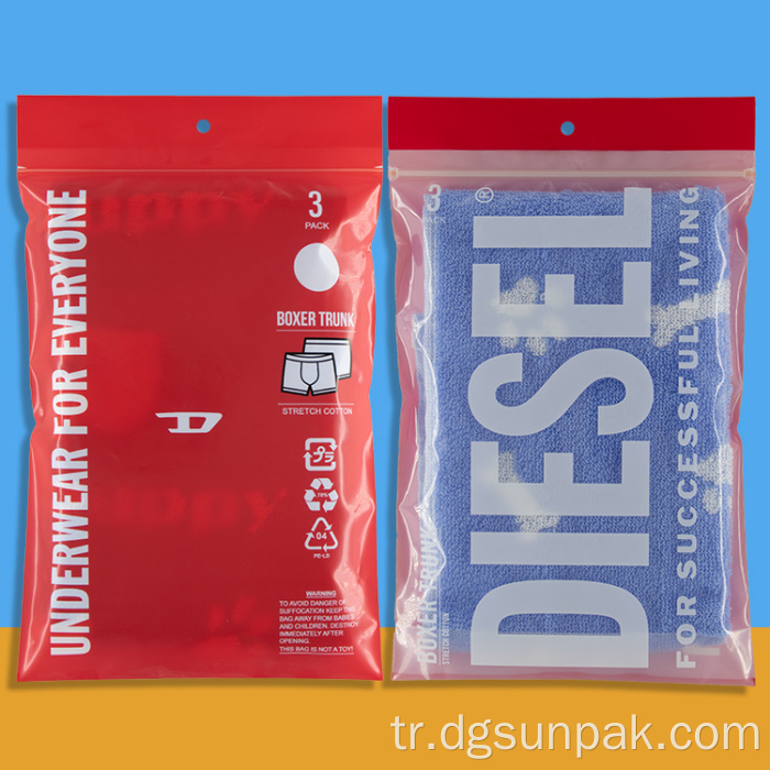 Fermuar çantası Matt Buzlu Ziplock Çanta Logo ile